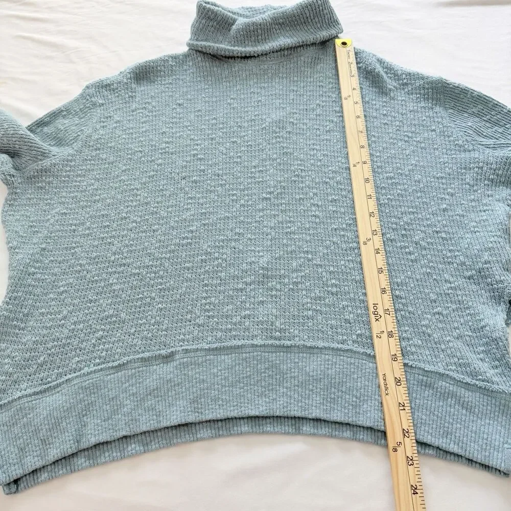 We The Free Women’s Small Turquoise Turtleneck Sweater Lightweight Boho Cottage
